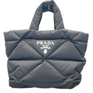Prada Padded Triangle Quilted Re Nylon Tote Shoulder Bag Black